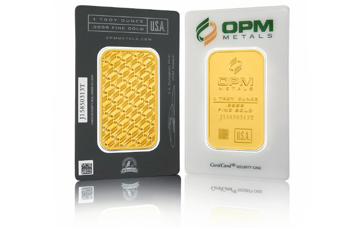 OPM Goldbarren Blisterkarte